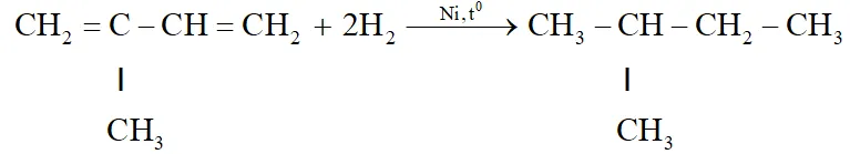 Phản ứng Isopren + h2